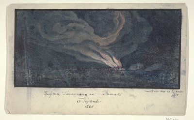 Incêndio numa paisagem em Java Central, 1825
Entre Samarang e Damak / 13 de Setembro de 1825 (título sobre o objecto) de Anonymous