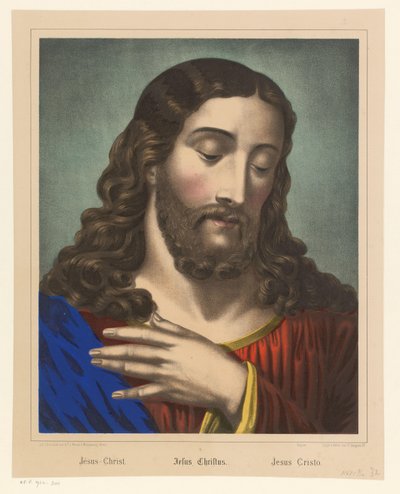Cristo com a mão sobre o peito Jesus Cristo / Jesus Cristo / Jesus Cristo (título no objeto) de Anonymous