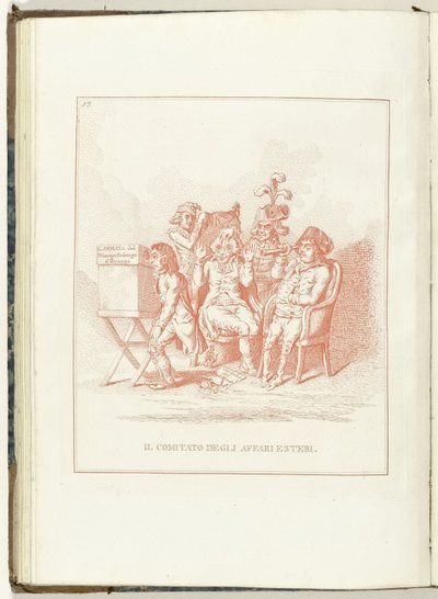 Comité para Buitenlandse Zaken, 1795 A Comissão de Relações Exteriores (título do objeto) Hollandia Regenerata (kopie italiano) (título da série) A regeneração da Holanda: um espelho para todos os povos regenerados (título da série no objeto) de Anonymous