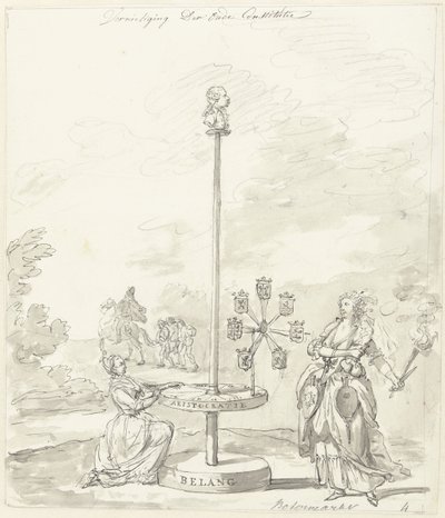 A Destruição da Antiga Constituição, decoração do Mercado da Manteiga, 1795 Destruição da Antiga Constituição/Mercado de Manteiga (título no objeto) de Anonymous