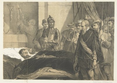 O último tributo pago aos cadáveres de Egmond e Horne, 1568 A última homenagem aos cadáveres dos Condes de Egmond e Hoorne (título do objeto) de Anonymous