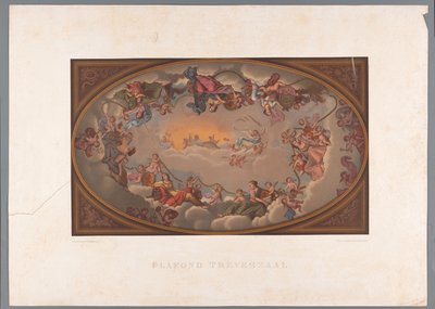 A pintura do teto do Trêveszaal, no Binnenhof Sala Trèves de teto (título no objeto) de Anonymous
