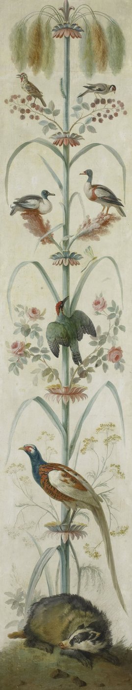 Representação decorativa com plantas e animais de Anonymous