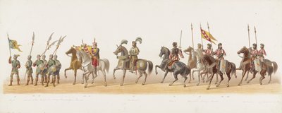 Procissão delft de 1873 (quarto prato)
Desfile de trajes realizado pelos membros do Corpo de Estudantes Delft em 8 de Julho de 1873, representando: a entrada de Carlos de Egmond, Duque de Gelre, Conde de Zutphen, em Arnhem em 1492 (série t de Anonymous