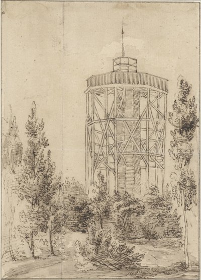 Uma torre de vigia em uma floresta de Anonymous