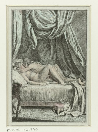 Série Erótica com Casais na Cama
Casal copulador em cama de quatro colunas
Cenas eróticas (título da série) de Anonymous
