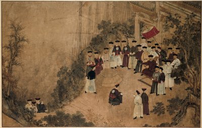 General Shi Lang com uma companhia de dignitários em um poço à beira-mar As Maravilhas de Mazu (título da série) de Anonymous