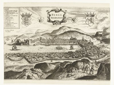 Vista de Bergen (Noruega), 1665 Berga Noruega (título no objeto) de Anonymous