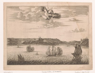 Vista do Fort Amsterdam em Gana da água O Castelo Cormantine / Castelo de Cormantin (título no objeto) de Anonymous