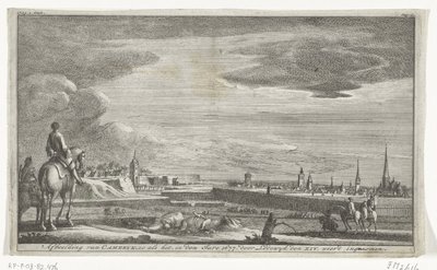 Vista de Cambrai, 1677 Representação de Cameryk, como é, no ano de 1677. por Lodewyk, o XIV. foi tirada (título no objeto) de Anonymous