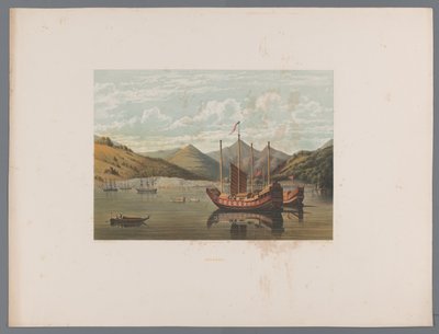 Vista de Nagasaki da água Nagasaki (título no objeto) Souvenir du Japon vues d