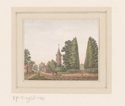 Vista de Oostkapelle com a Casa Rijnsburg na Zeeland de Anonymous