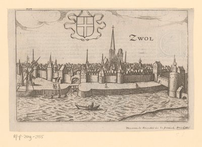 Vista de Zwolle de toda a Água de Zwarte
Zwol (título sobre o objecto) de Anonymous