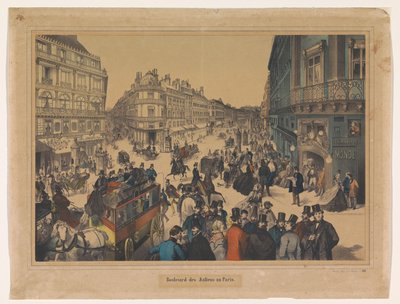 Vista do Boulevard des Italiens em Paris
Boulevard des Italiens zu Paris (título sobre o objecto) de Anonymous