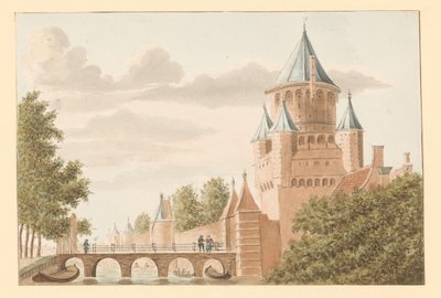 Vista do Kleine Houtpoort em Haarlem de Anonymous