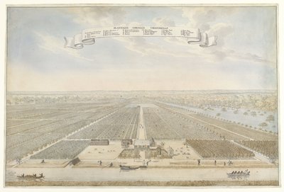 Vista da plantação Cornelis Vriendschap no Suriname Plantation Cornelis Friendship (título no objeto) de Anonymous