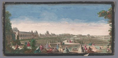 Gezicht op de tuin en het Palais de Fontainebleau
Vista de uma parte do Château de Fontainebleau, e do parterre (título sobre o objecto) de Anonymous