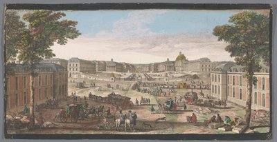 Vista da frente do Palácio de Versalhes Diversos vues du Chateau de Versailles (título no objeto) de Anonymous