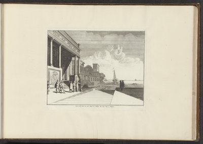 Vista de um palácio em frente ao mar em Nápoles
Veue de la Mer ou est Situé le Palais du Vice Roy à Nápoles (título sobre o objecto)
Palácios e monumentos em Veneza, Livorno, Nápoles e Roma (título da série) de Anonymous