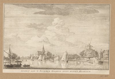 Vista do Noorder Spaarne perto de Haarlem Gezigt aan 
