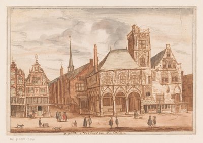 Vista da antiga Câmara Municipal de Amesterdão Old Stadhuys of Amsterdam (título no objeto) de Anonymous