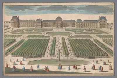 Vista do Palais des Tuileries em Paris vista do Jardin des Tuileries de Anonymous
