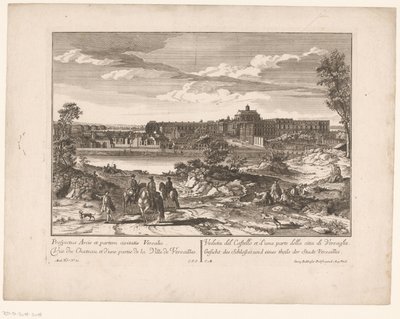 Vista do Palácio de Versalhes e uma parte da cidade Prospecto Arcis et partem civitatis Versailles / Vista do castelo e parte da cidade de Versalhes / Vista do castelo e parte da cidade de Versalhes / Vista do castelo e de Anonymous