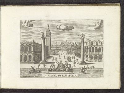 Vista da Piazzetta em Veneza La Piazza di San Marco (título no objeto) de Anonymous