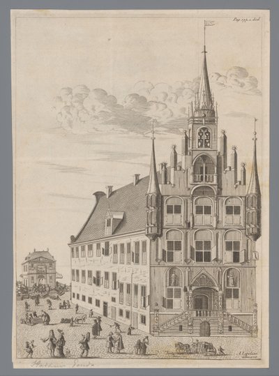 Vista da Câmara Municipal de Gouda de Anonymous