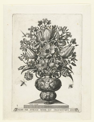 Vaso grotesco com flores Vasos com flores (título da série) de Anonymous