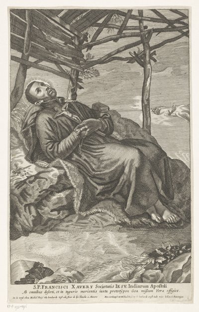 São Francisco Xavier em seu leito de morte de Anonymous