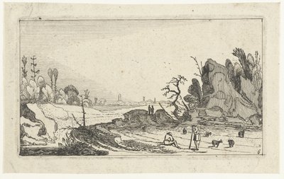 Pastores com ovelhas perto das rochas
Landscapes after Esaias van de Velde (título da série) de Anonymous