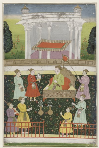 Jahangir sentado em um trono de Anonymous