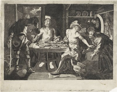 Júpiter e Mercúrio na casa de Philemon e Baucis de Anonymous