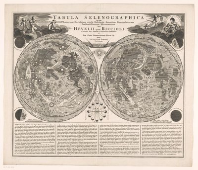 Kaart van de maan
Tabula selenographica in qua lunarium macularum exacta descriptio (...) (título sobre o objecto) de Anonymous