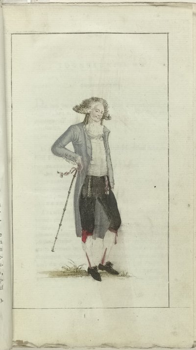 Gabinete de Moda e Gosto 1791, pl. Eu: Petit Maitre de Anonymous