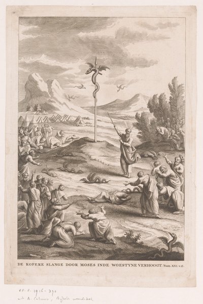 Cobra de Cobre no Deserto
The Copper Serpent by Moses inde Woestyne Verhoogt (título sobre o objecto) de Anonymous