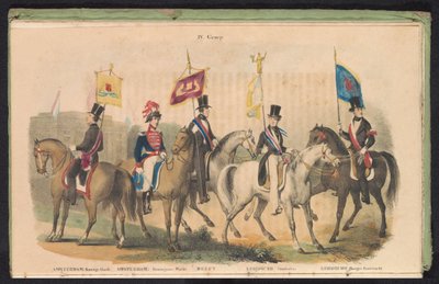 Fantasias e faixas dos guardas honorários de Amesterdão, Delft e Leiden, 1840-1842
IV. Grupo (título sobre o objecto) de Anonymous