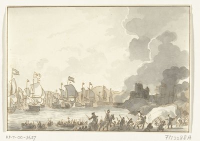 Desembarque das frotas inglesa e holandesa em Cádiz, 1702 de Anonymous