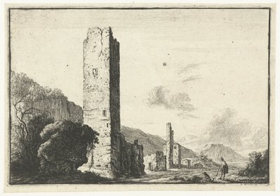 Paisagem com torre quadrada de Anonymous