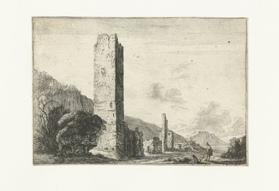 Paisagem com torre quadrada de Anonymous