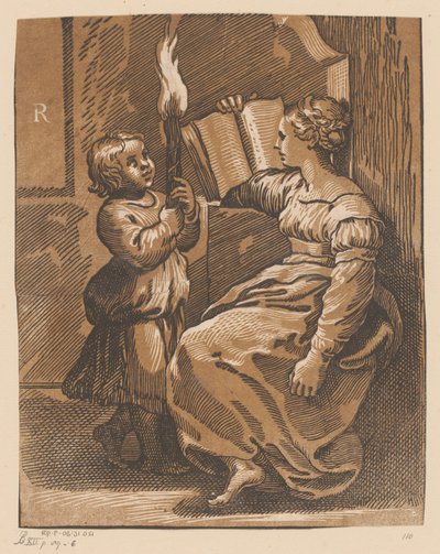 Leitura de Sibyl com criança de Anonymous