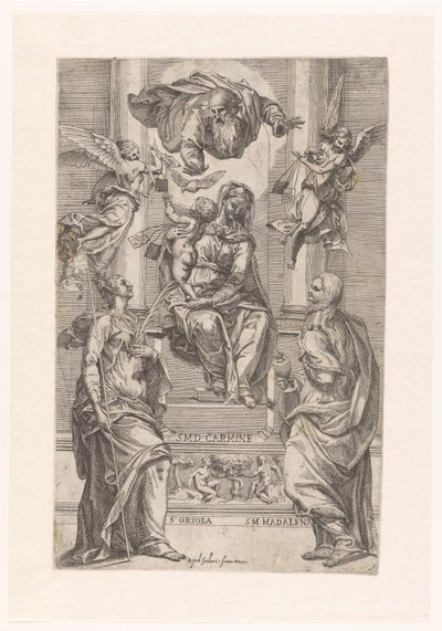 Maria com Criança e Santos Ursula e Maria Madalena de Anonymous
