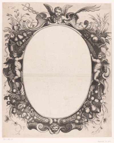 Quadro com putti e frutas de Anonymous