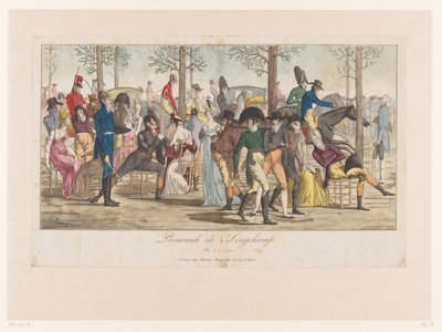 Optocht em Long-Champ Promenade de Longchamp An. X - 1802 (título no objeto) de Anonymous