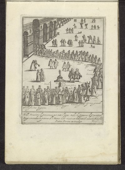 Optocht met de doge en Serenissima Signoria sobre o San Marcoplein te Venetië
Scènes uit het Venetiaanse leven (título da série)
Habiti d