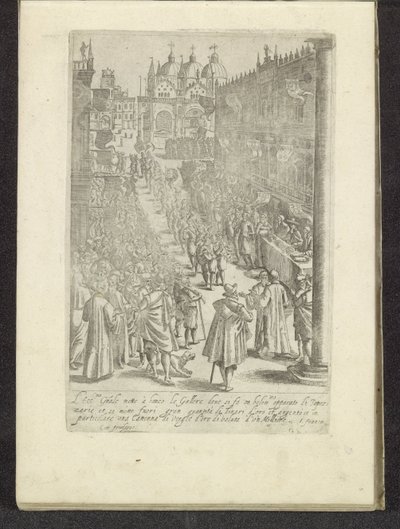 Optocht op het San Marcoplein te Venetië Scènes uit het Venetiaanse leven (título da série) Habiti d