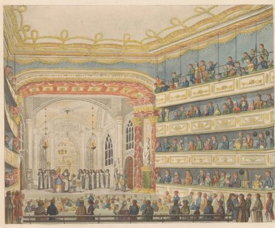 Performance do Gijsbrecht van Aemstel no teatro de Amsterdã, ca. 1810-1813 Vue de l