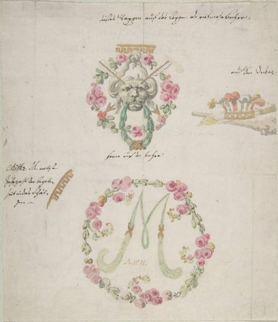 Desenhos ornamentais para porcelana, século XVIII. de Anonymous,.