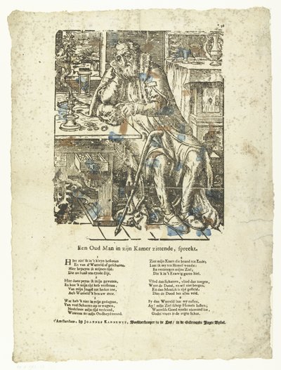 O Velho no seu Quarto (vanitas)
Um velhote sentado no seu quarto, fala. (título sobre o objecto) de Anonymous